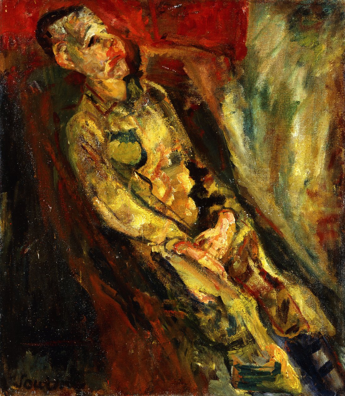 Man sitter; Homme Assis, c.1923 av Chaim Soutine