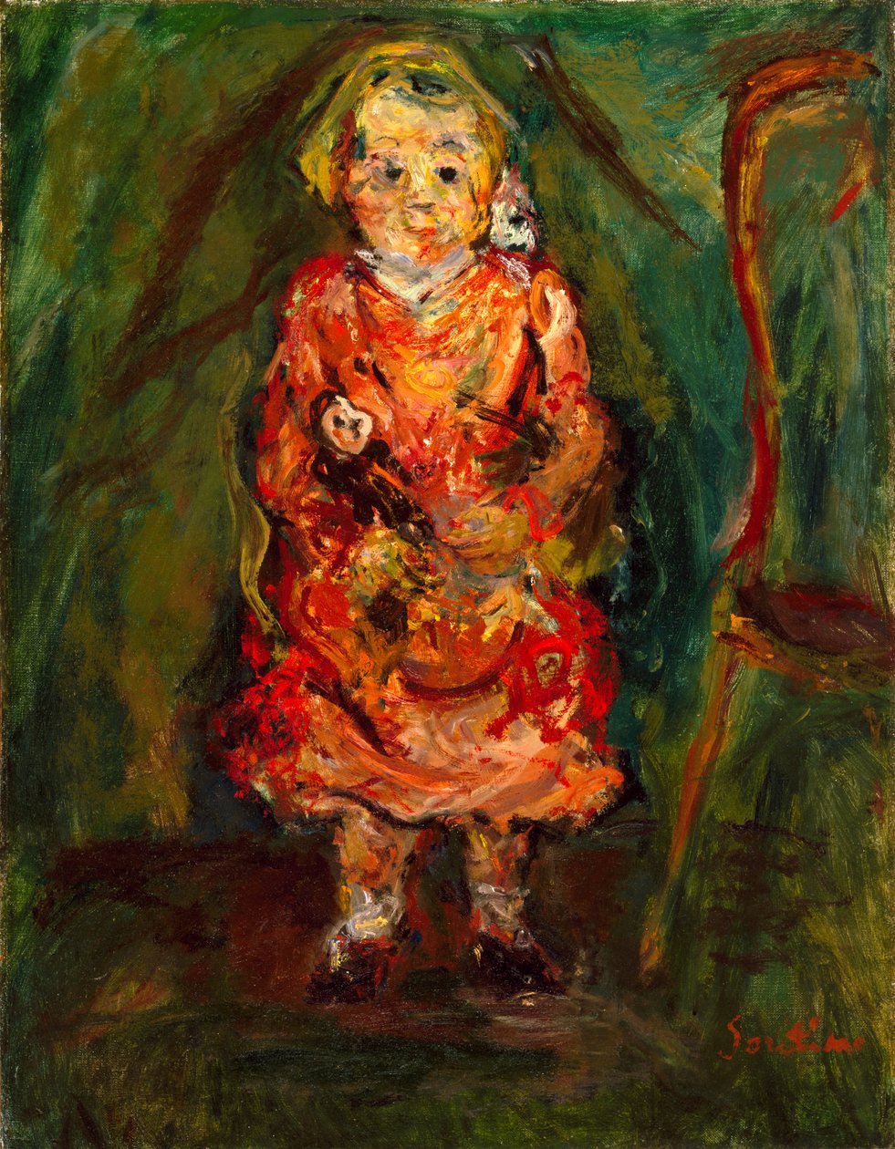 Ung flicka med en docka, 1926-27 av Chaim Soutine