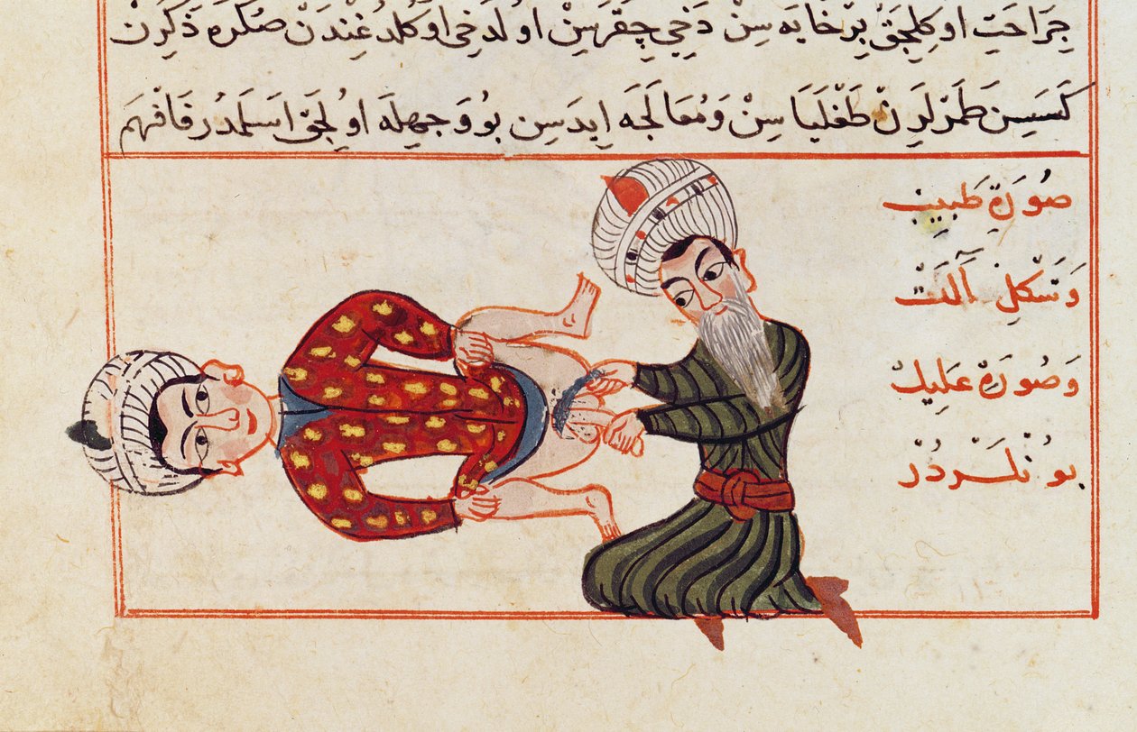 Ms Sup Turc 693 fol.76v Operation for Castration, 1466 av Charaf ed Din