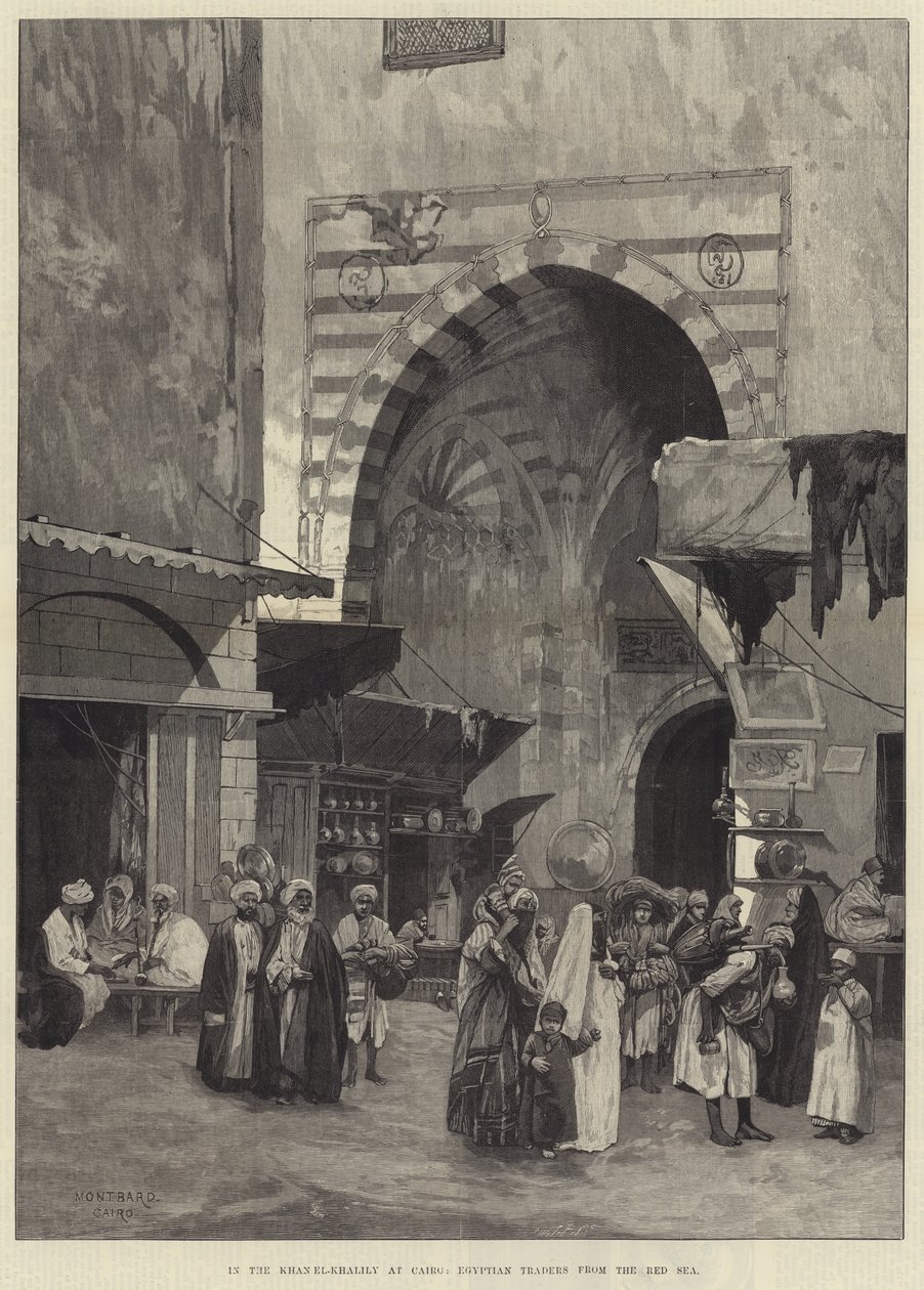 I Khan el-Khalili i Kairo, egyptiska handlare från Röda havet av Charles Auguste Loye