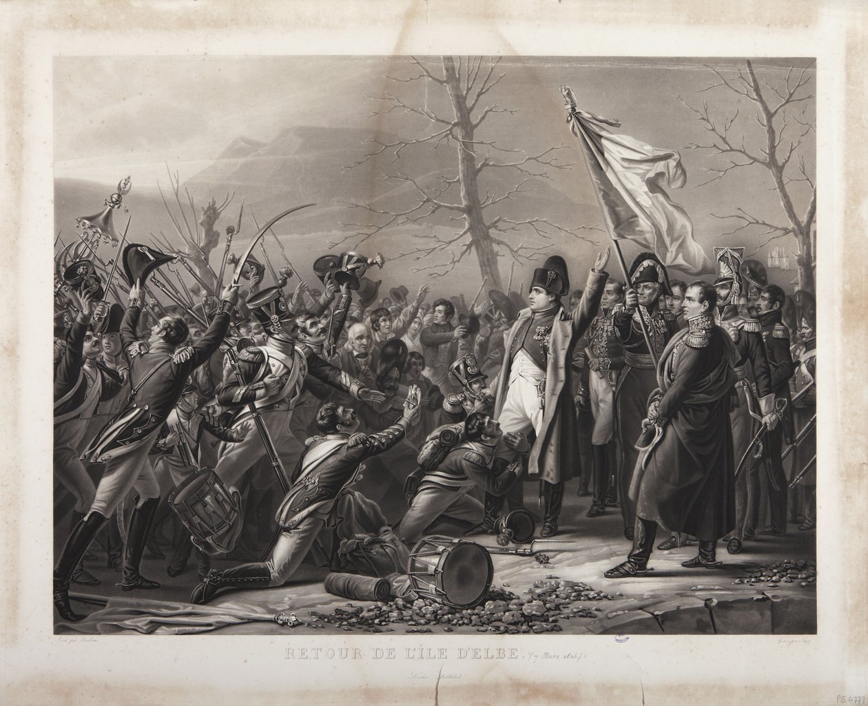 Återkomst från ön Elba, 7 mars 1815, graverad av Jeuzet av Carl von Steuben