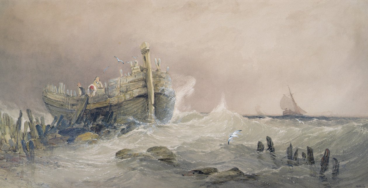 Old Breakwater, kusten i Essex av Charles Bentley