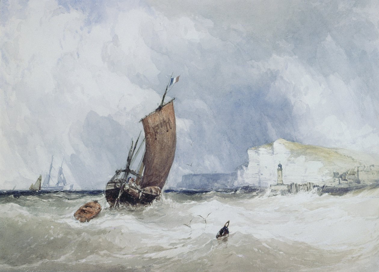 Pilotbåten utanför Fecamp, Normandie av Charles Bentley