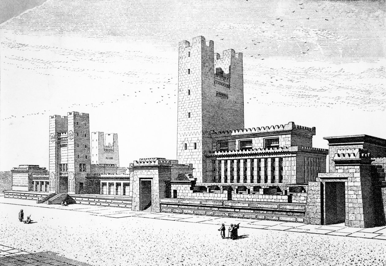 Rekonstruktion av Salomos tempel i Jerusalem, 1887 av Charles Chipiez