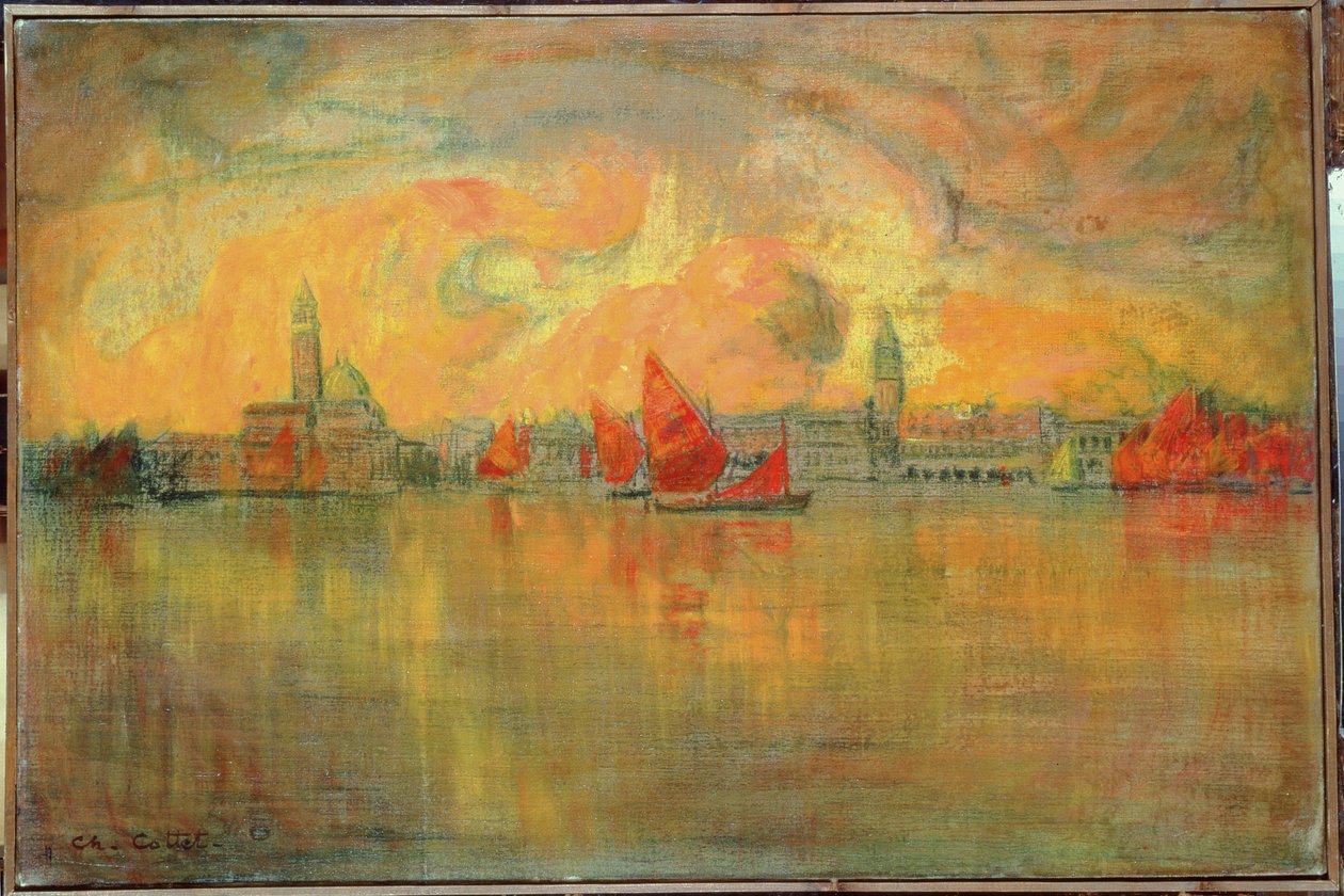 Vy över Venedig från havet, 1896 av Charles Cottet