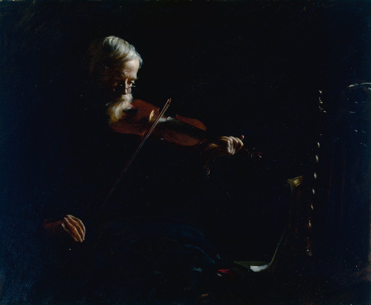Gammal violinist av Charles Courtney Curran