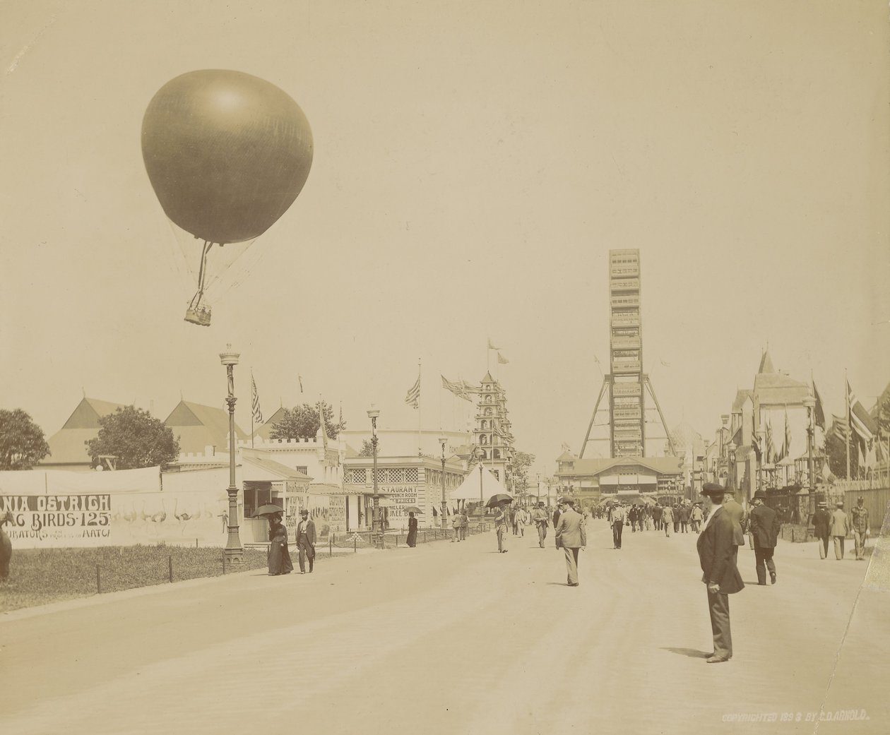 Captive Balloon and Pariser Wheel, World Columbian Exposition, Chicago av Charles Dudley Arnold
