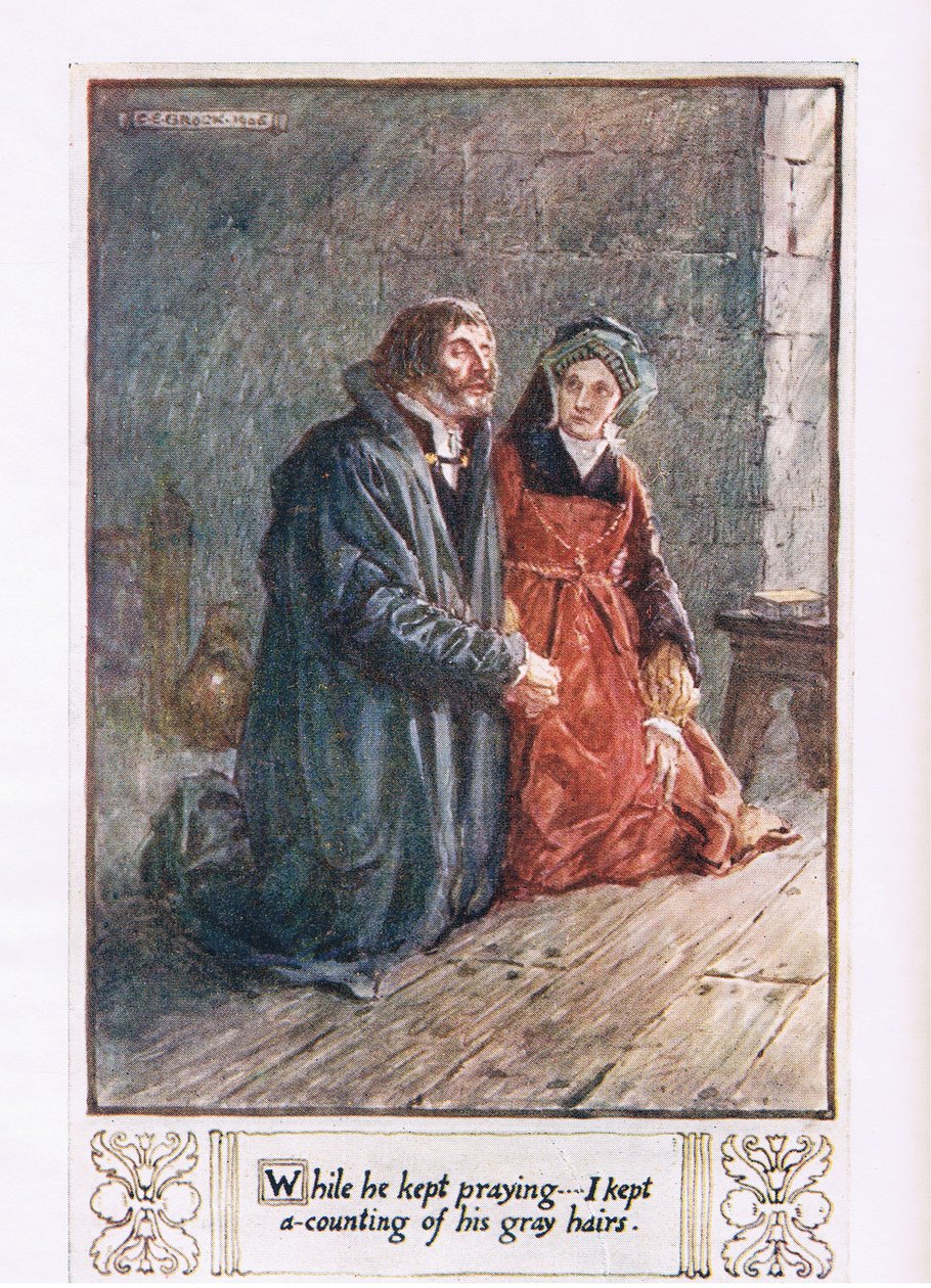 Medan han fortsatte att be höll jag en räkning av hans gråa hårstrån. av Charles Edmund Brock