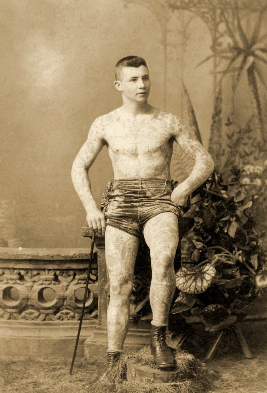Porträtt av en tatuerad man av Charles Eisenmann