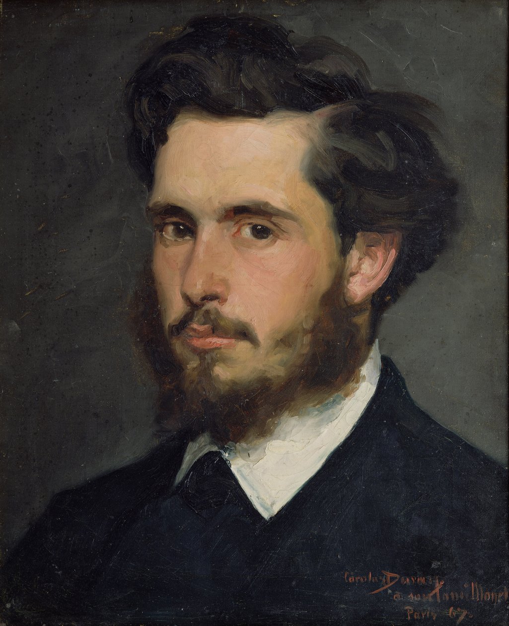 Porträtt av Claude Monet (1840-1926) 1867 av Charles Emile Auguste Carolus Duran