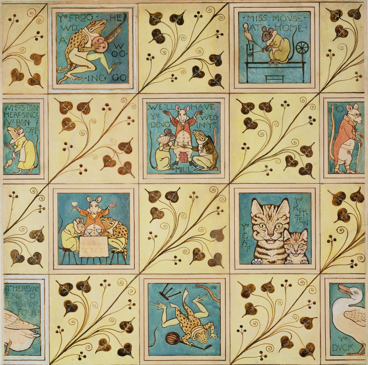 Design för dagis tapeter (wc och penna på papper) av Charles Francis Annesley Voysey