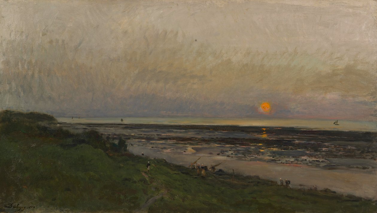 Sunset at Villerville av Charles Francois Daubigny