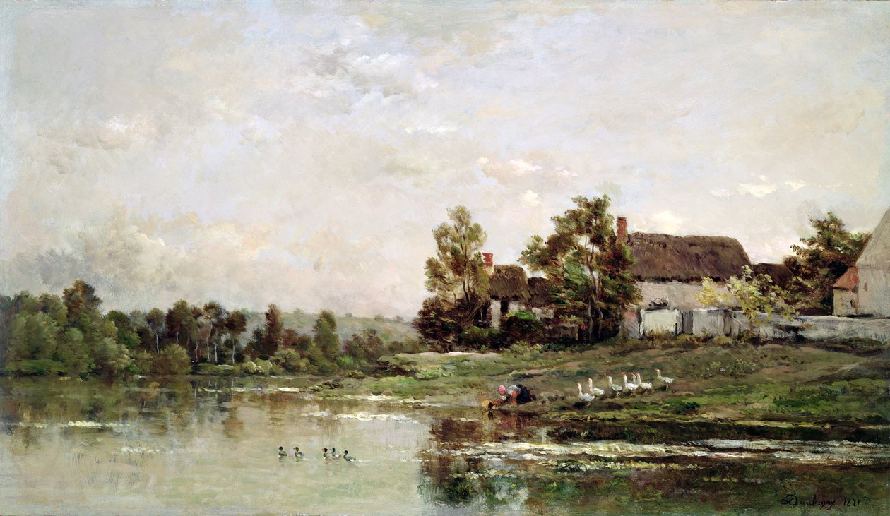 Seines strand vid Portejoie, 1871 av Charles Francois Daubigny
