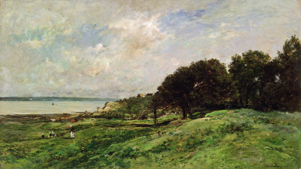 Kusten av Villerville, 1875 av Charles Francois Daubigny