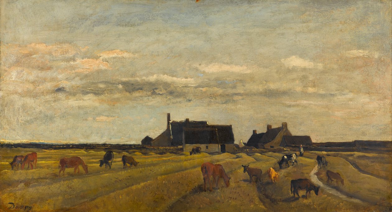 Gård på Kerity, Bretagne av Charles Francois Daubigny