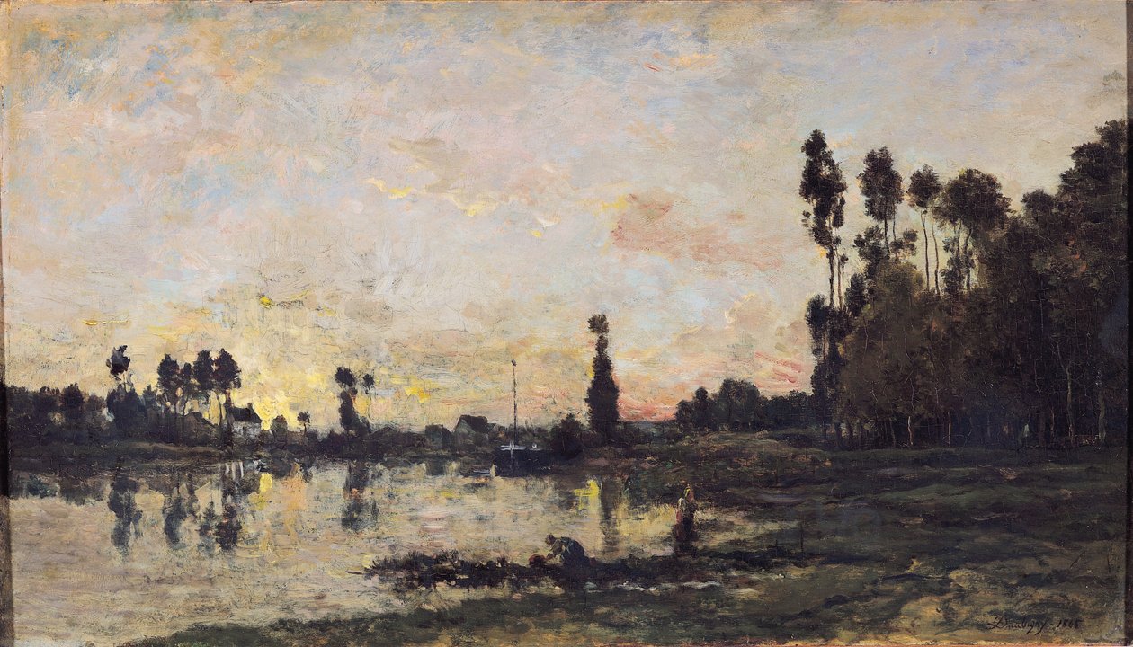 Solnedgång på Oise, 1865 av Charles Francois Daubigny