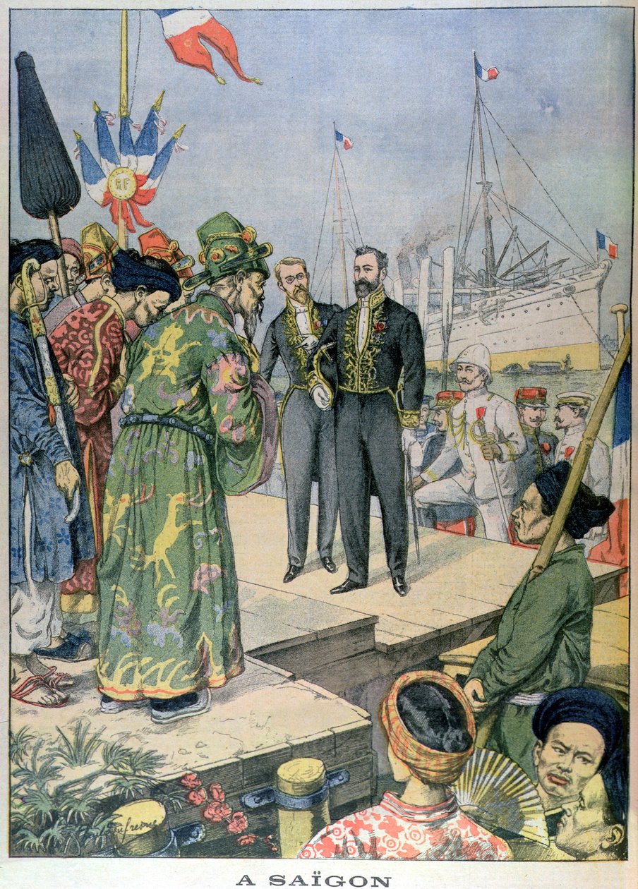 Ankomst till Saigon av Paul Beau (1857-1927), generalguvernör i Indo-Kina 1902-07, från 