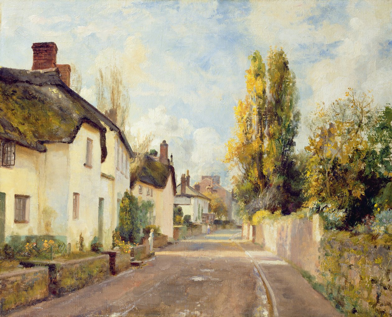 Village Street Scen av Charles James Fox