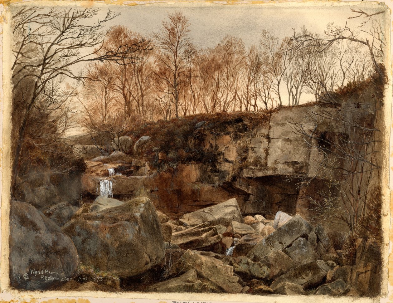 Wynd Burn, Redewater (färg, blyerts och wc på papper) av Charles James Spence