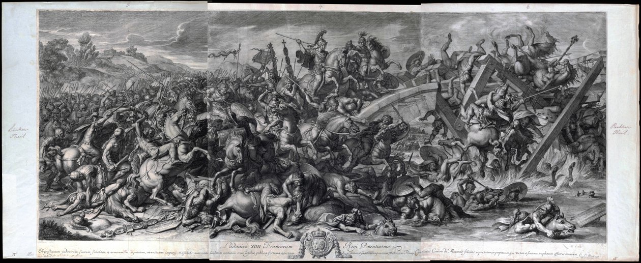 Battle at the Milvian Bridge av Charles Le Brun