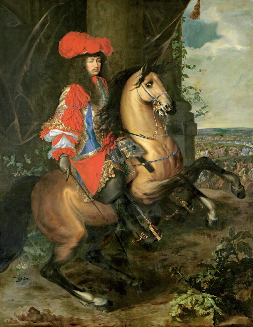 Ridsporträtt av Ludvig XIV (1638-1715) av Charles Le Brun