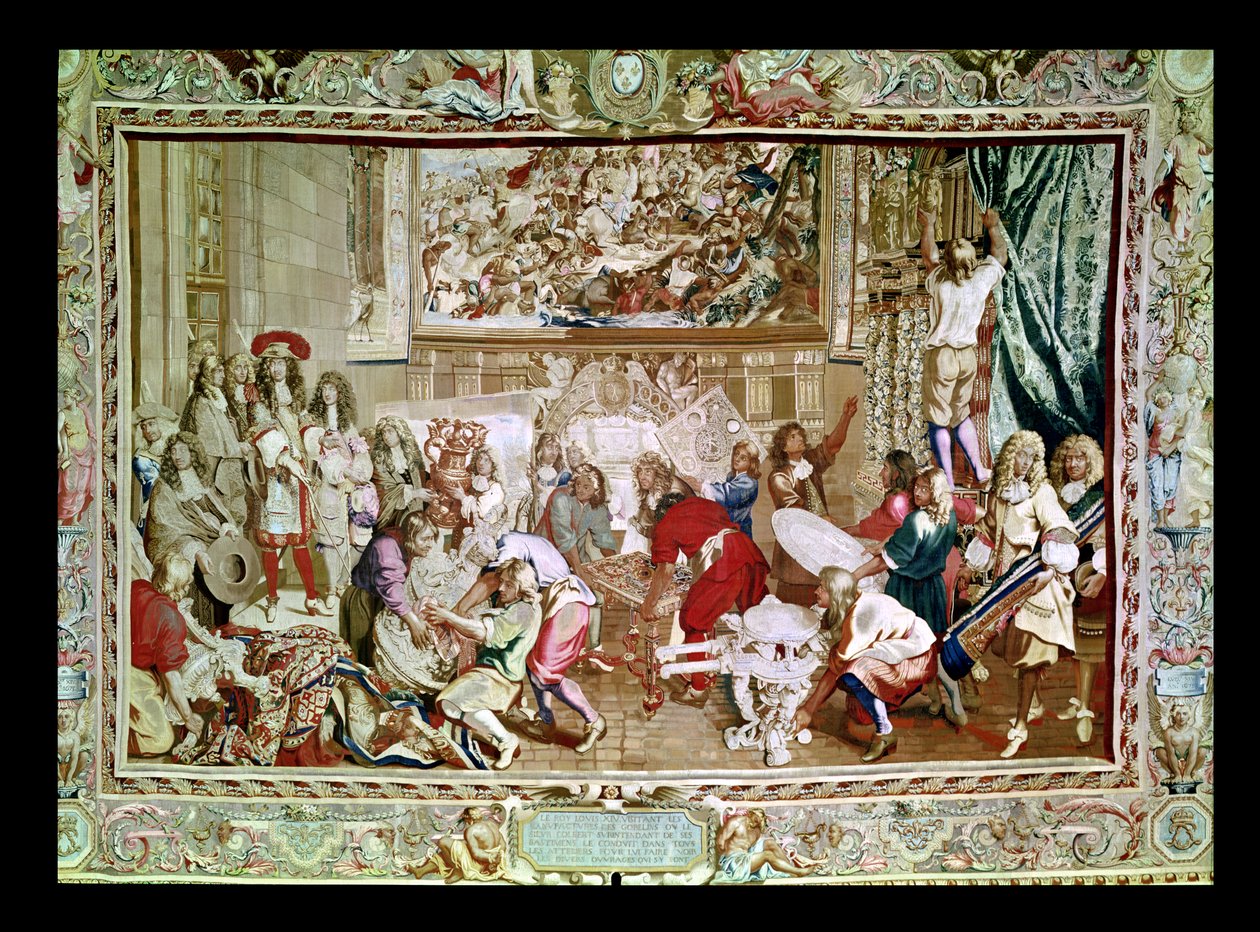 Ludvig XIV (1638-1715) på besök i Gobelins fabrik, 15 oktober 1667 (gobeläng) av Charles Le Brun