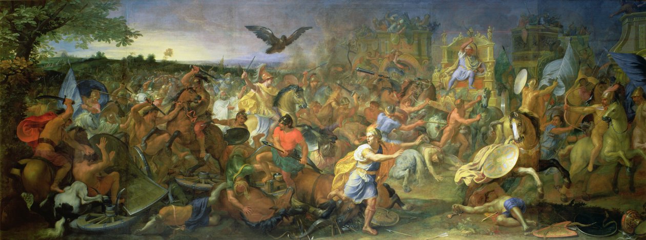 Slaget vid Arbela (eller Gaugamela) 331 f.Kr., ca 1673 av Charles Le Brun