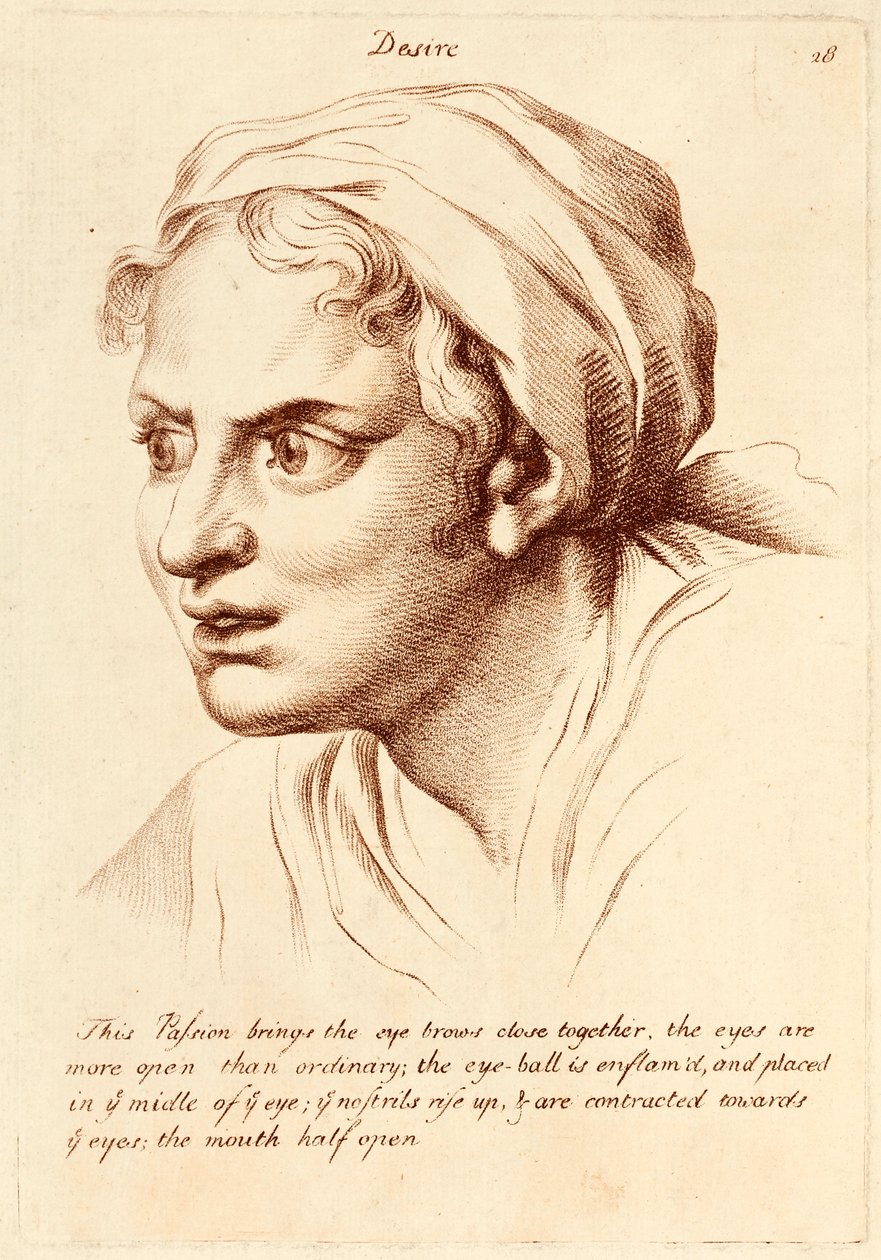 Passionen "Desire" (gravyr) av Charles Le Brun