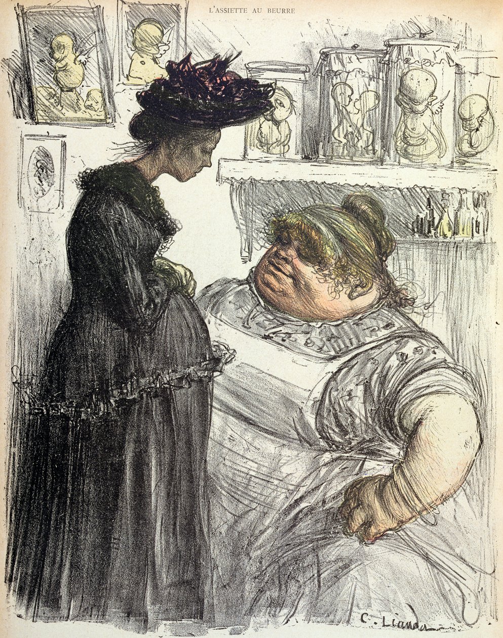 An Abortist, från "The Butter Plate", 1902 av Charles Leandre