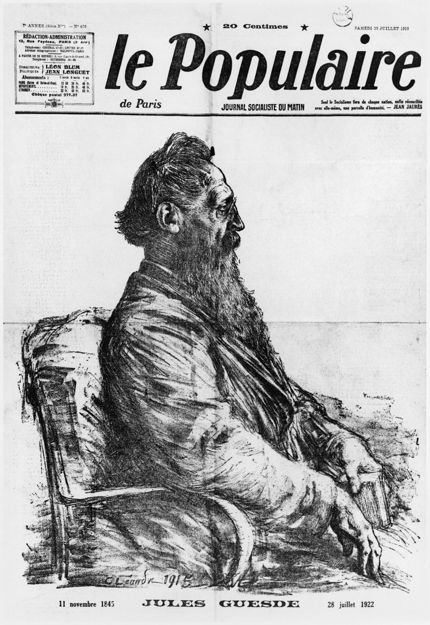 Jules Guesdes död, omslagsillustration från 