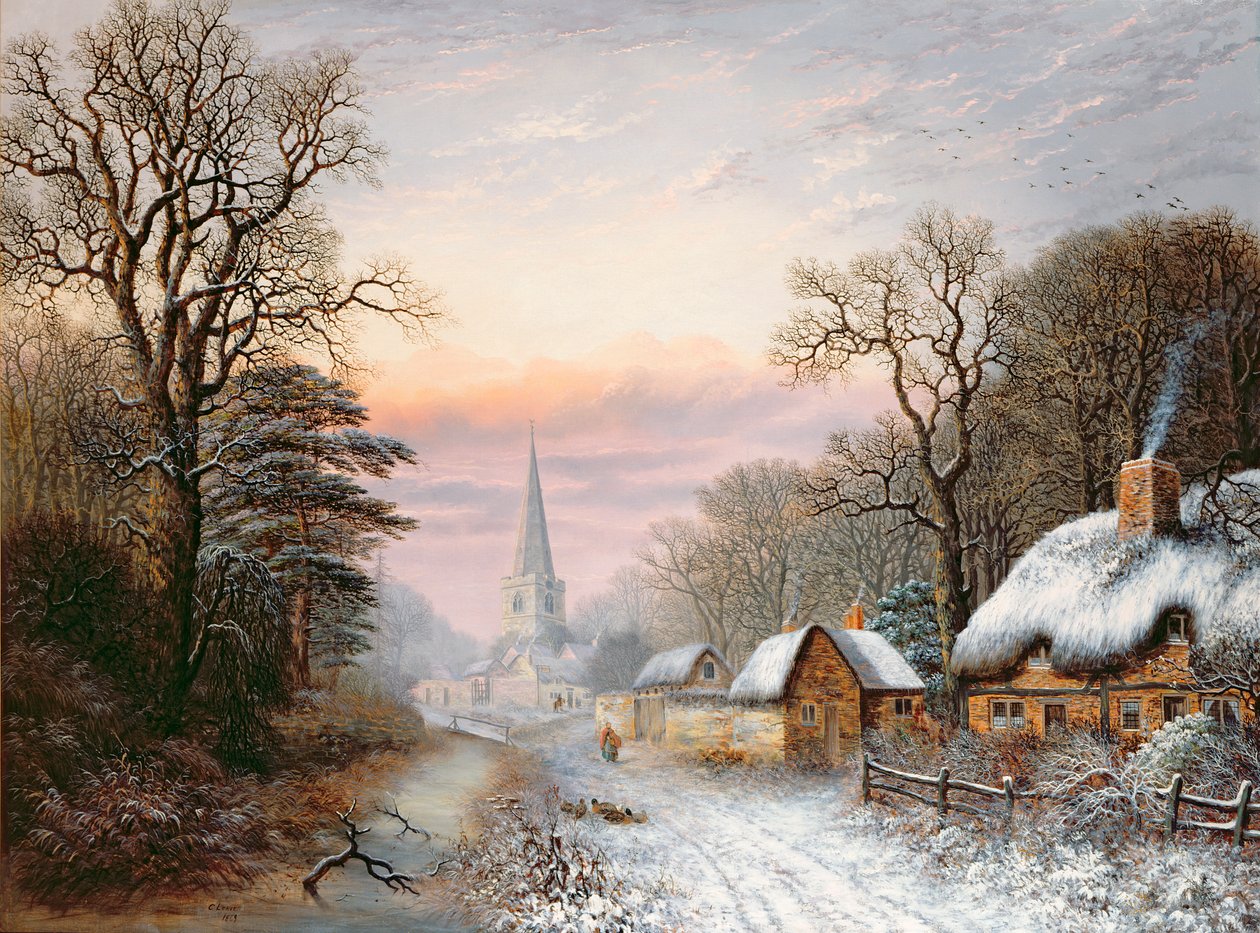 Vinterlandskap, 1869 av Charles Leaver
