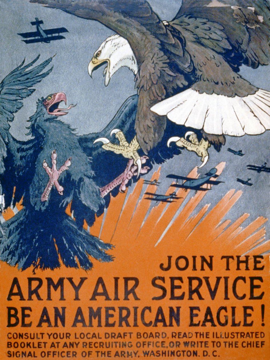 Gå med i Army Air Service, bli en amerikansk örn!, ca 1917 av Charles Livingston Bull
