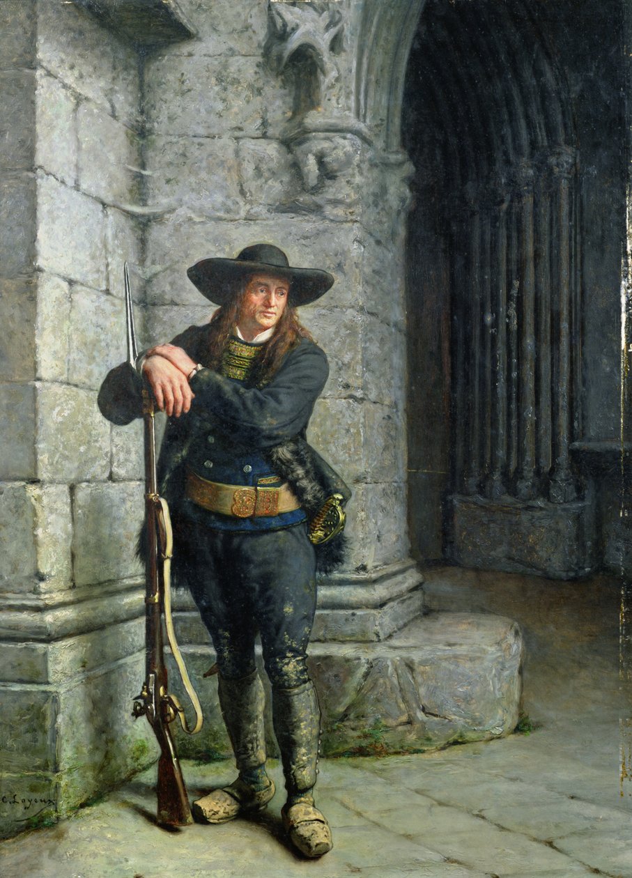 Beväpnad breton som vaktar en veranda av Charles Loyeux