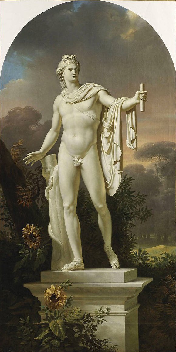  Apollo Belvedere in a LandscapenFrancais : Apollon du Belvedere sur fond de paysagen av Charles Meynier