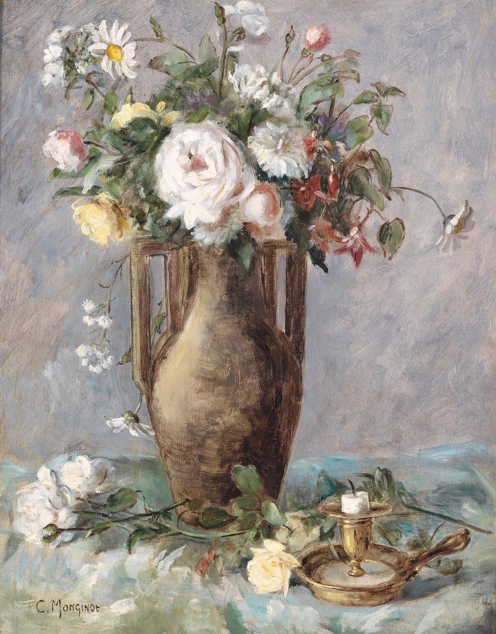 Blomstycke med ljusstake av Charles Monginot