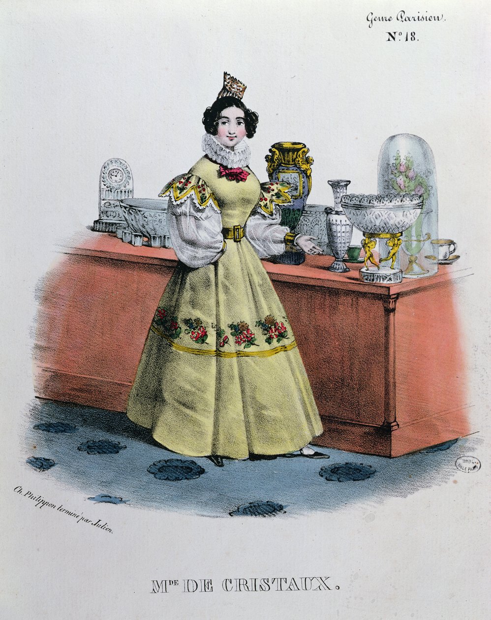 En kristallförsäljare, ca 1840 av Charles Philipon