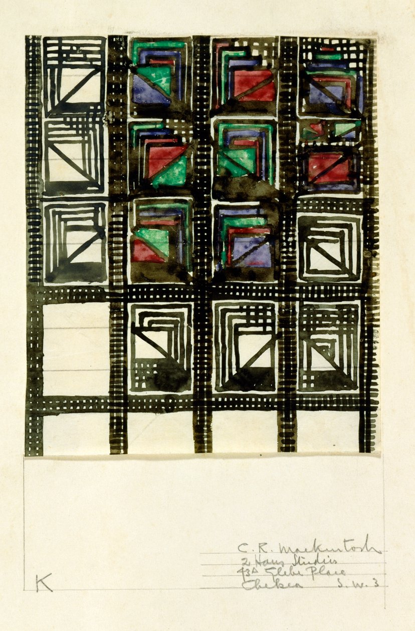 Textil design av Charles Rennie Mackintosh