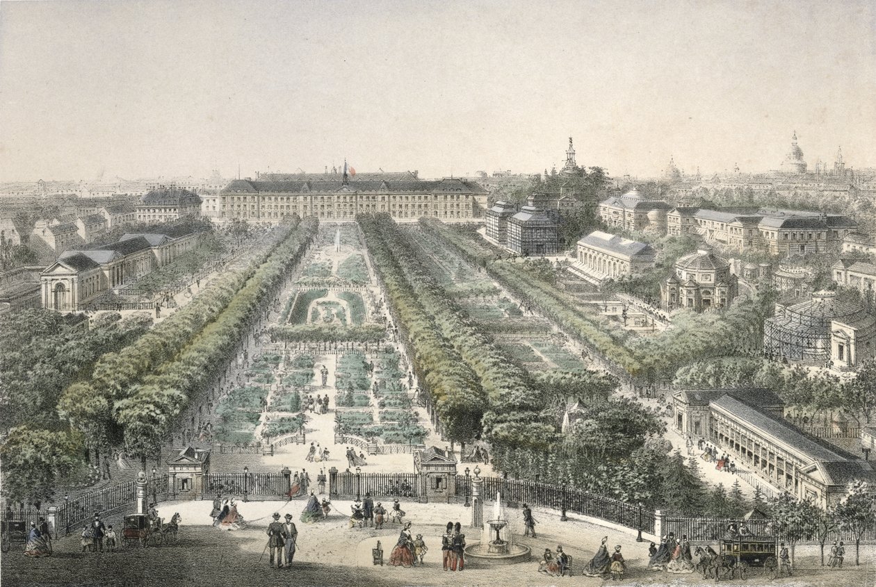 Utsikt över Jardin des Plantes, Paris av Charles Riviere