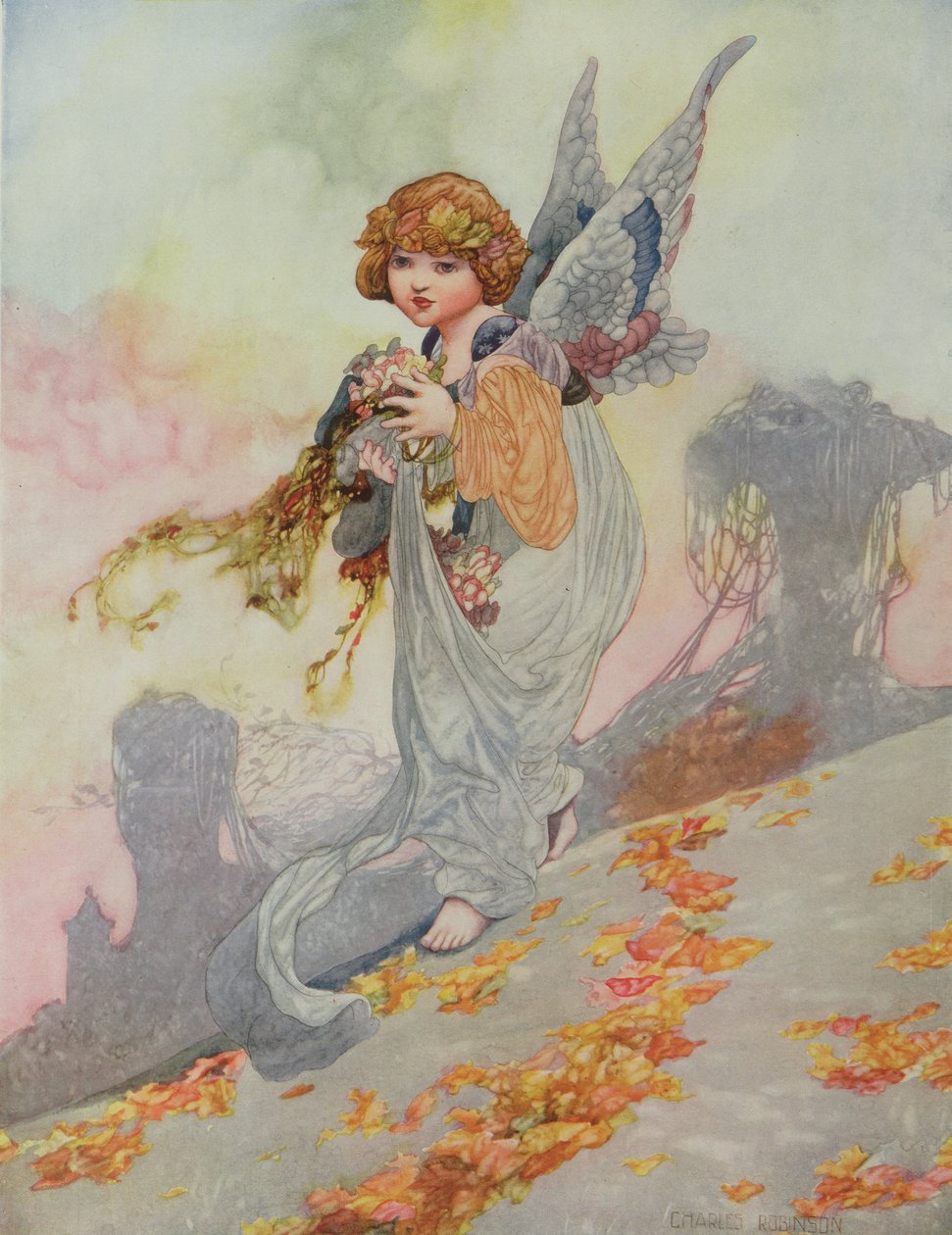 Autumn from the Seasons beställd för 1920 Pears Annual av Charles Robinson