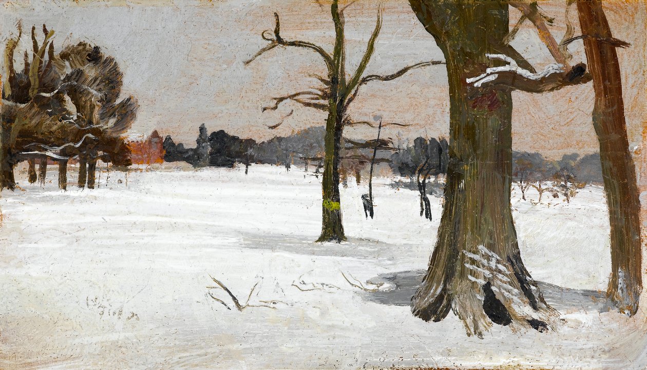 Snöscen, ca 1918 av Charles Sims
