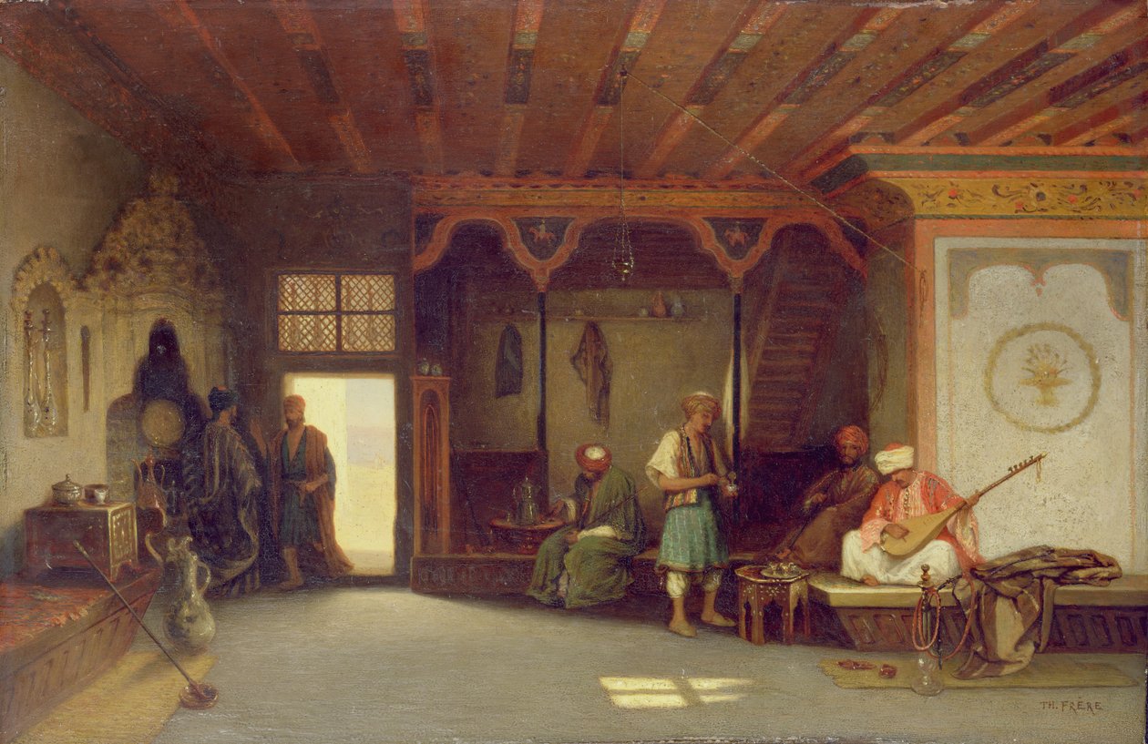 Interiör av ett orientaliskt kafé av Charles Theodore Frere