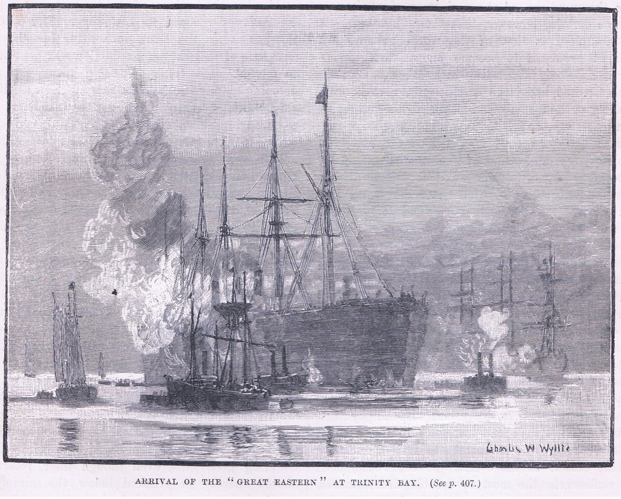 Great Easterns ankomst till Trinity Bay 1866 AD av Charles William Wyllie