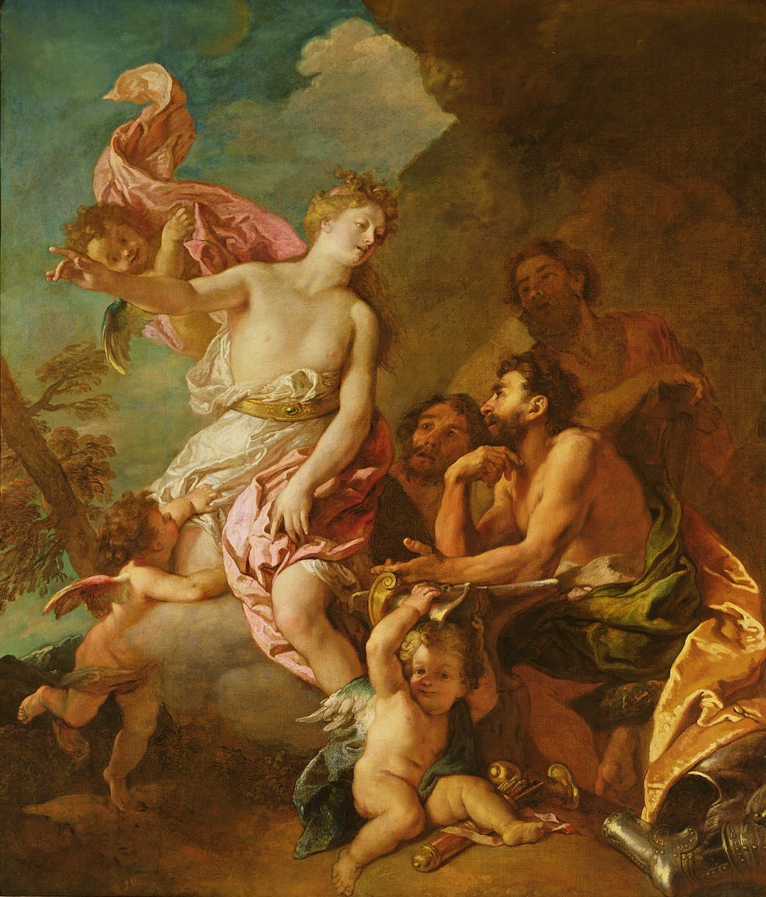Venus ber Vulcan vapen för Aeneas av Charles de la Fosse