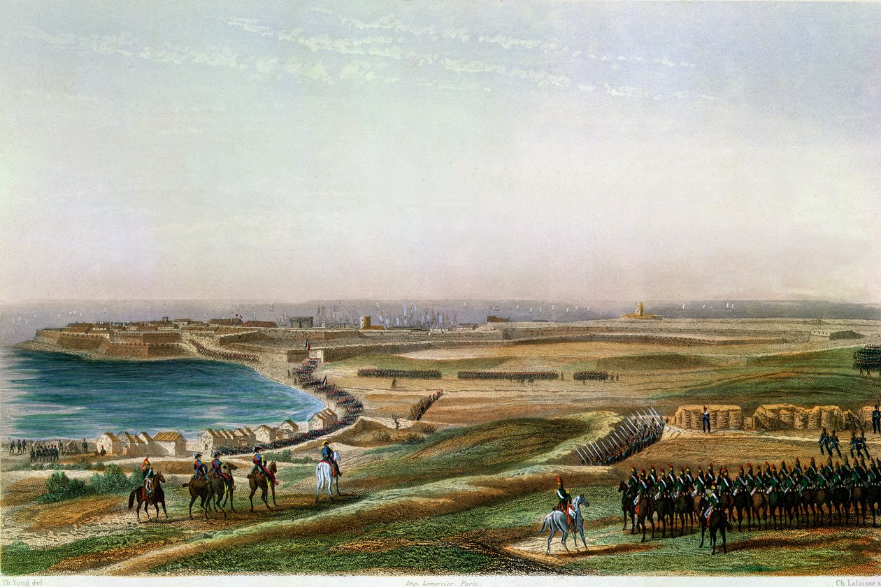 The Take of Gaeta, 19 juli 1806 (färgstick) av Charles de Lalaisse