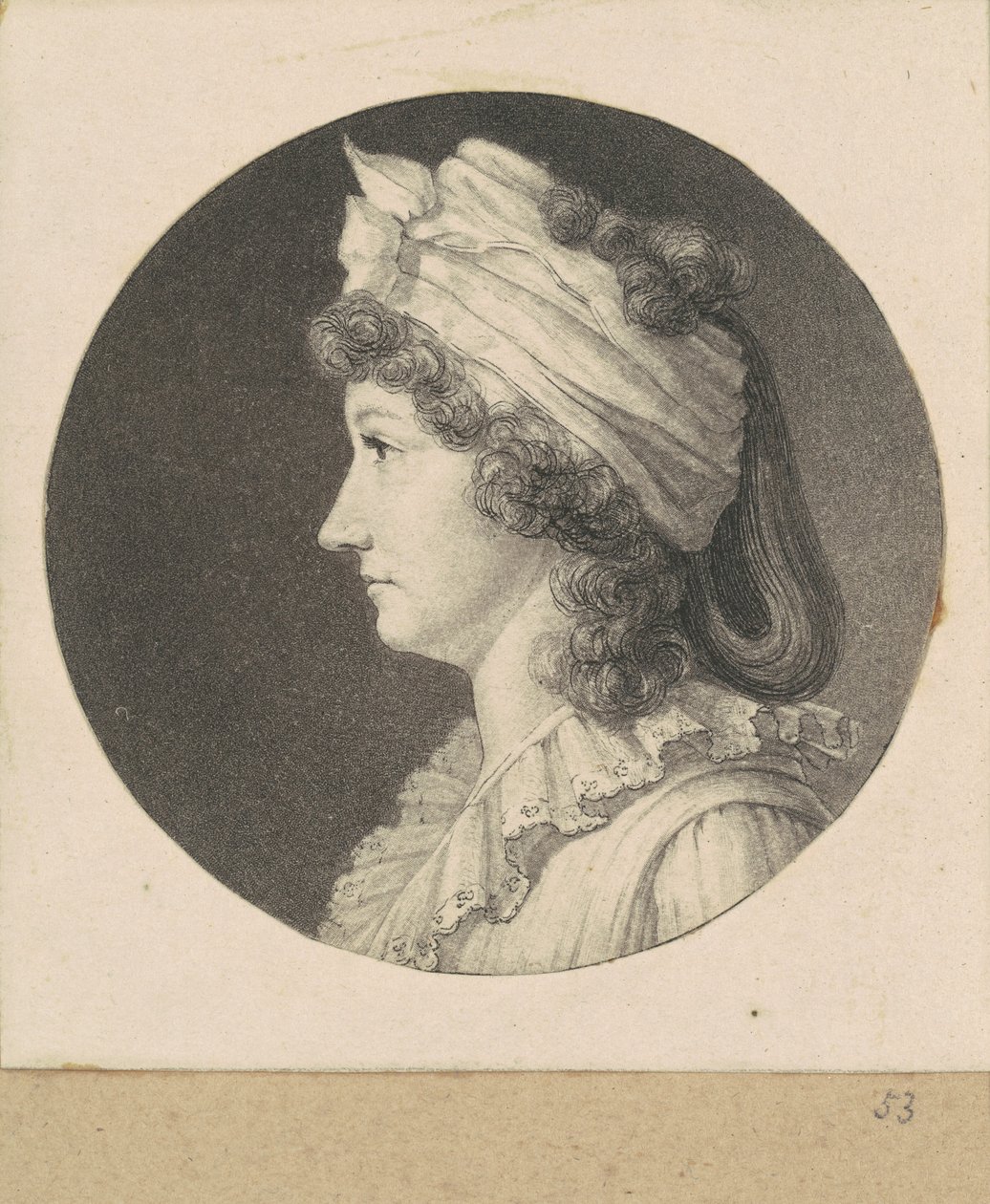 Oidentifierad kvinna av Charles B. J. Févret de Saint Mémin