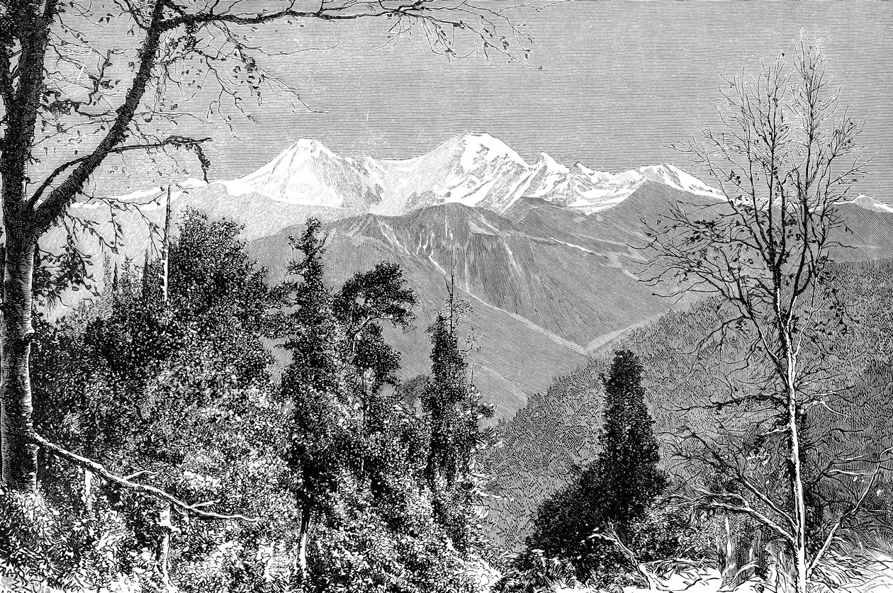 Banderpunch-bergen, Indien, 1895. av Charles Barbant