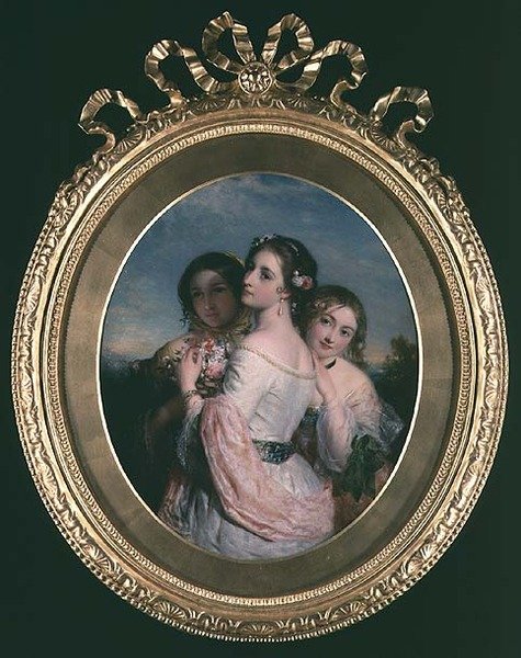 Tre skönheter, ca 1845 av Charles Baxter