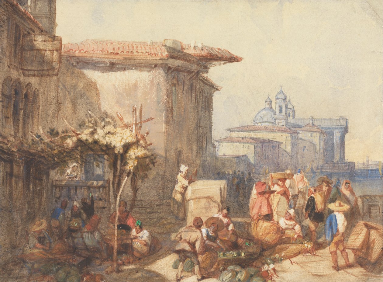 En marknadsscen i Venedig av Charles Bentley