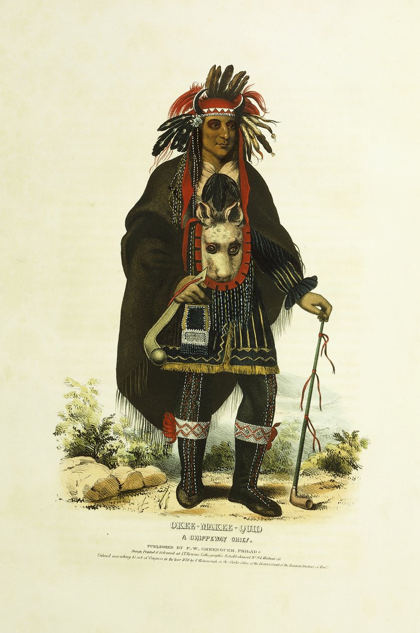 Okee-Makee-Quid, en Chippeway-hövding av Charles Bird (after) King