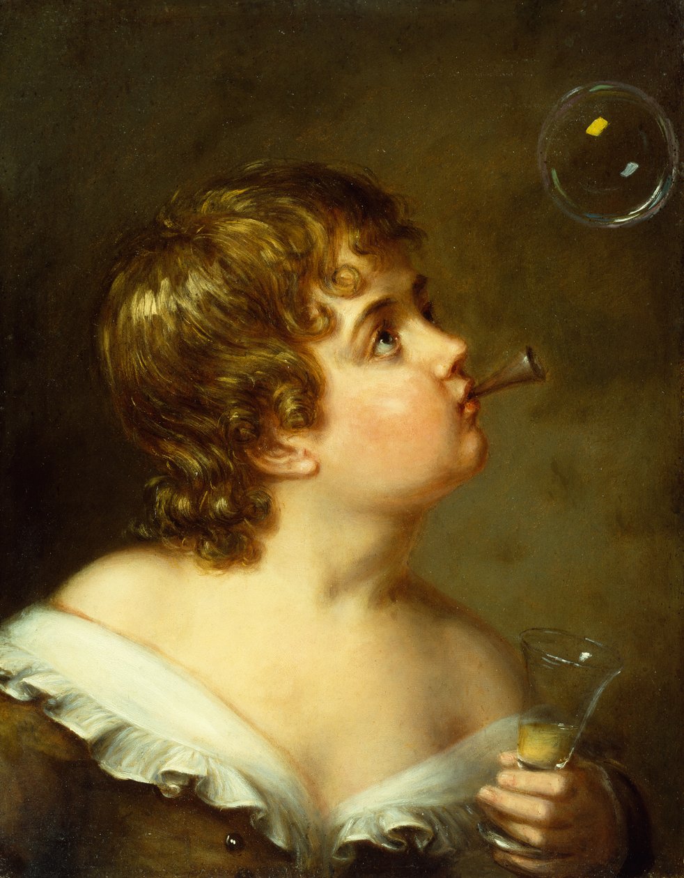 Blåser bubblor (olja på duk) av Charles Bird King
